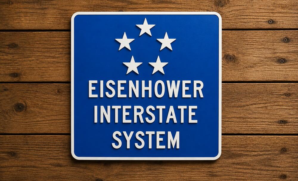 Eisenhower Interstate System Road Sign Highway Freeway Travel USA